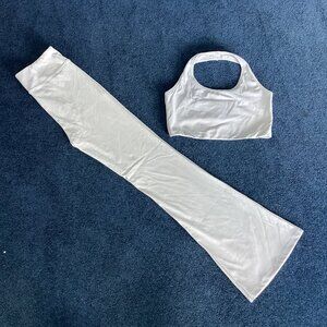 Light Gray 2-piece Yoga Set - Top (Small) Pants (Medium)